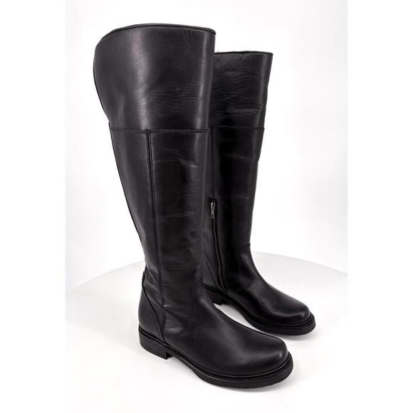 FRYE | NEW! Veronica Shearling Tall Leather Riding Boot in Black | Sz 6.5 - Picture 2 of 16